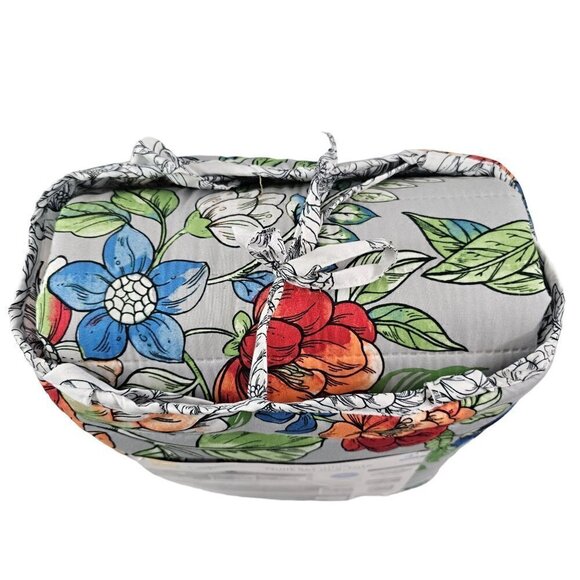 Mainstays Reversible Quilt Set In-a-Tote Full/Queen Grey Floral Bedding 4 PC Set - Picture 5 of 16